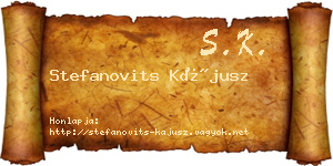 Stefanovits Kájusz névjegykártya
